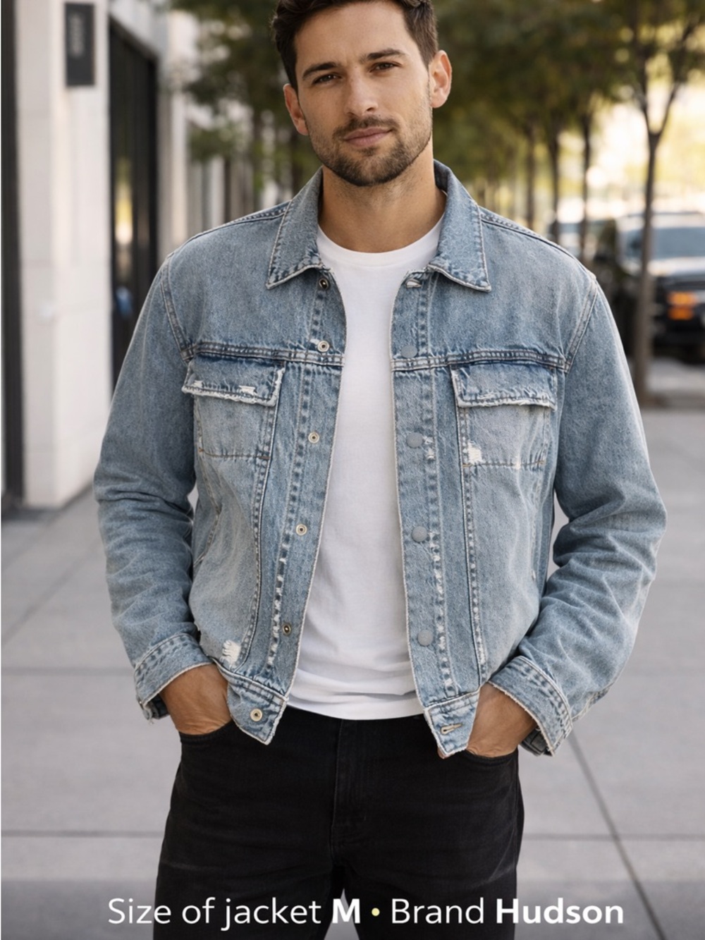 Hudson Jeans Light Wash Denim Trucker Jacket
